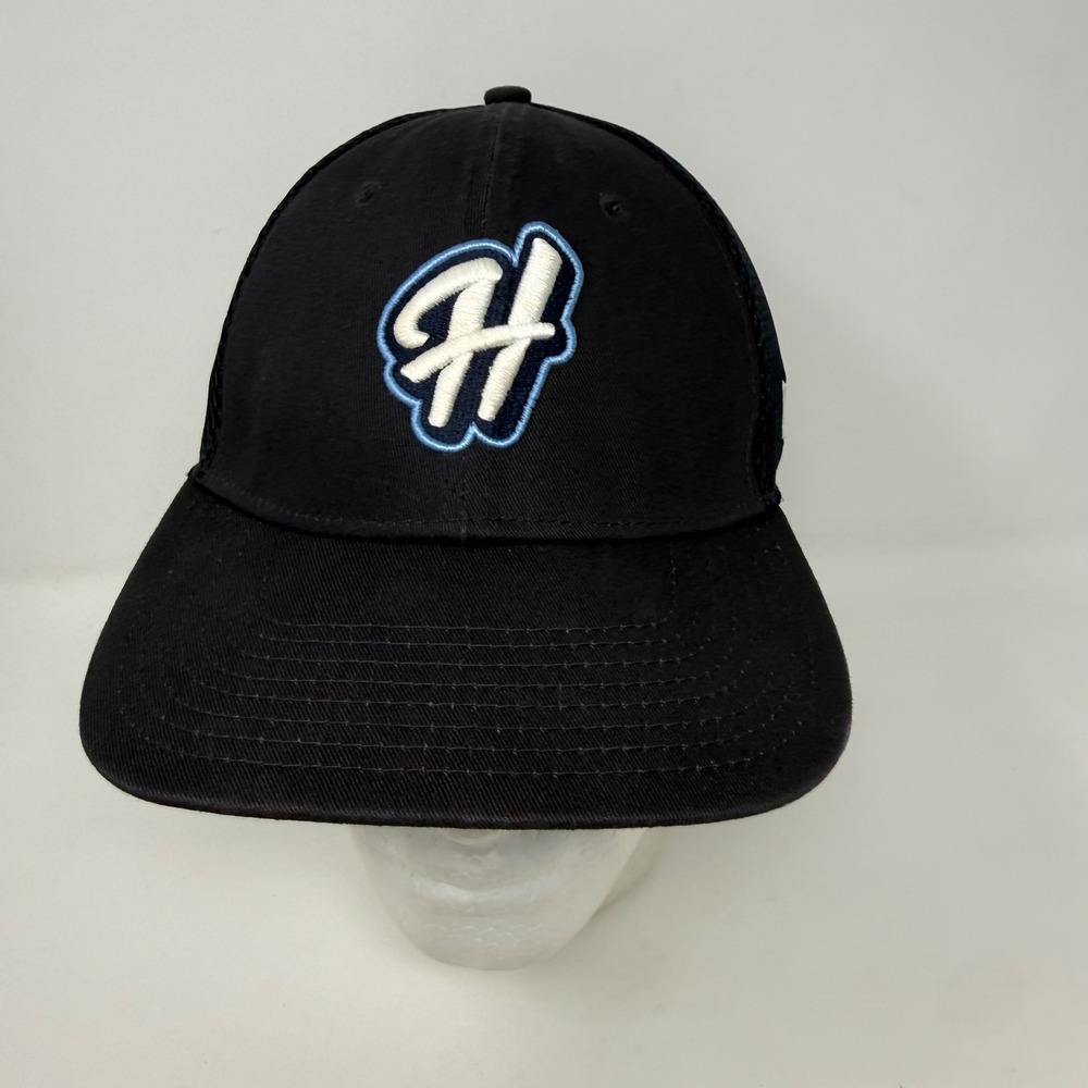 New Era 39THIRTY Black Mesh‎ Stretch Fit Hat Embroidered H Logo Small-Medium